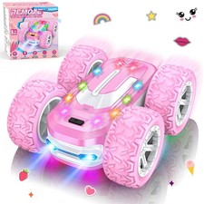 Pink Remote Control Car for Girls, RC Cars for Kids with DIY Sticker Colore...
