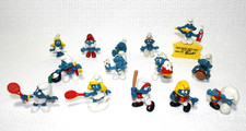 Vintage Smurf Figures Lot of 14 1970s 1980s Peyo Schleich Sports Smurf Booklet