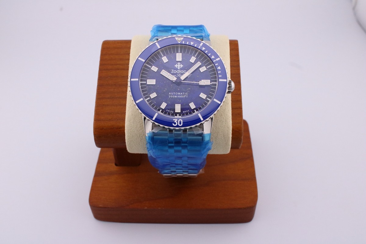 Zodiac Super Sea Wolf ZO9312 Blue Lapis Lazuli Dial Compression