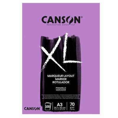 (0,14 /Blatt) Canson XL-Markerblock A3 Canson 70g/m², 100 Blatt