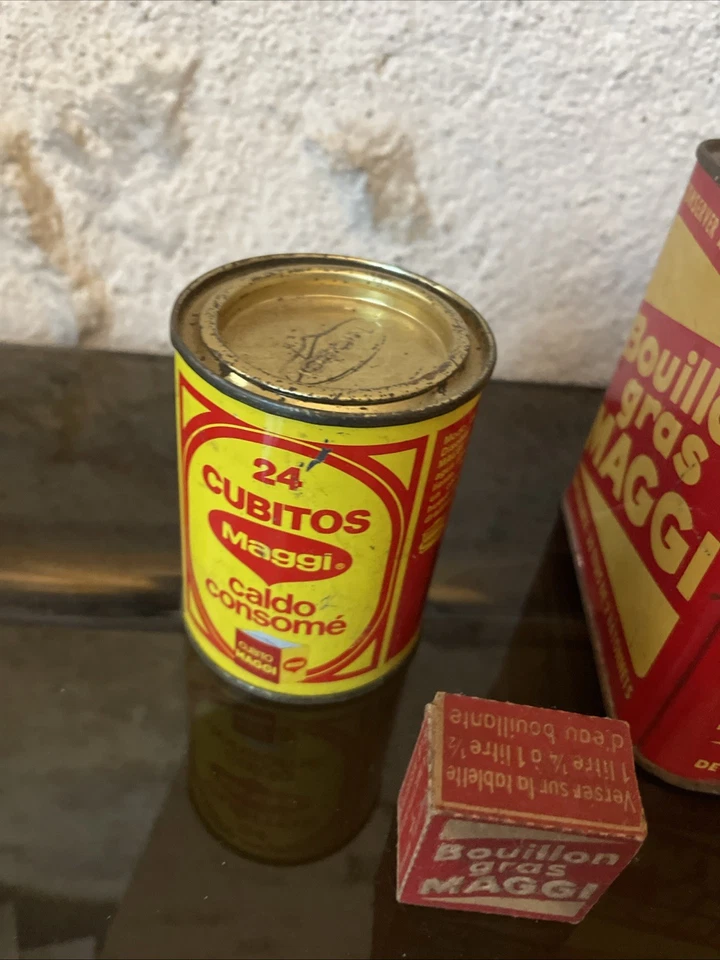 Lot de 3 boites anciennes lithographiées  Bouillon Gras MAGGI & MAGGI Espagne - Photo 4/4