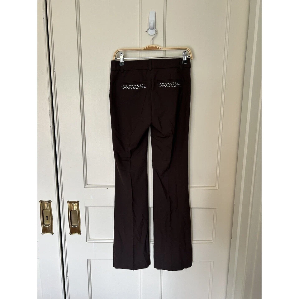 Vtg. Swarovski Crystal Body by Victoria Christie Fit Pants Womens Size 2 Brown - Image 3 of 4