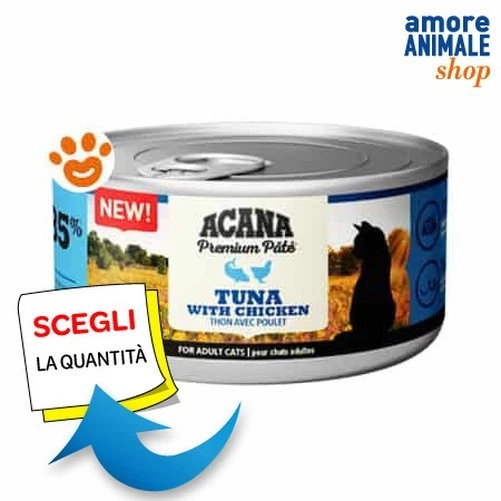 Acana Chat Premium Pâté Thon Avec Poulet Nourriture Humide Chats Boîte De 85 Gr - Photo 1/1