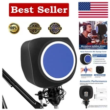 High-Density Foam Microphone Isolation Cover with Pop Filter for Studio Quality
