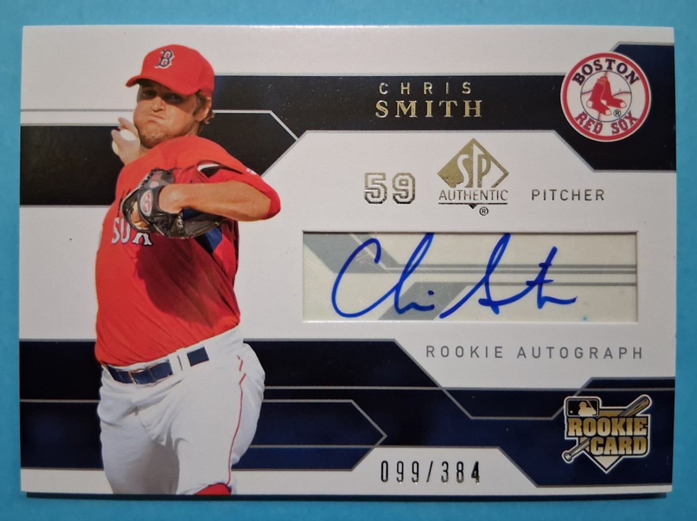 2008 SP Authentic #183 Chris Smith RC Rookie Autographs  099/384 - Red Sox