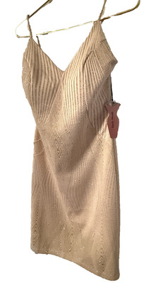 Bodycon Haute Monde Dress New With Tag Sexy Light Gold Subtle Shimmer Size Large