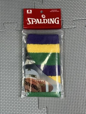 Vtg Spalding Terry Wristbands Sweatband Purple Yellow Green OSFM 