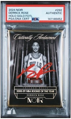 Panini Noir 2024 Derrick Rose Critically Acclaimed RED INK AUTO 1/8 JERSEY MATCH