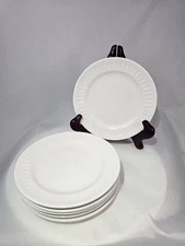 Set Of 6 Philippe Richard Brentwood White Ribbed Bread Dessert Plates 6”