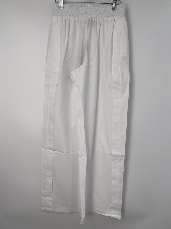 Lotus Eaters Womens Pant White Size L 4/Eladia Wide Leg Cotton Pull On