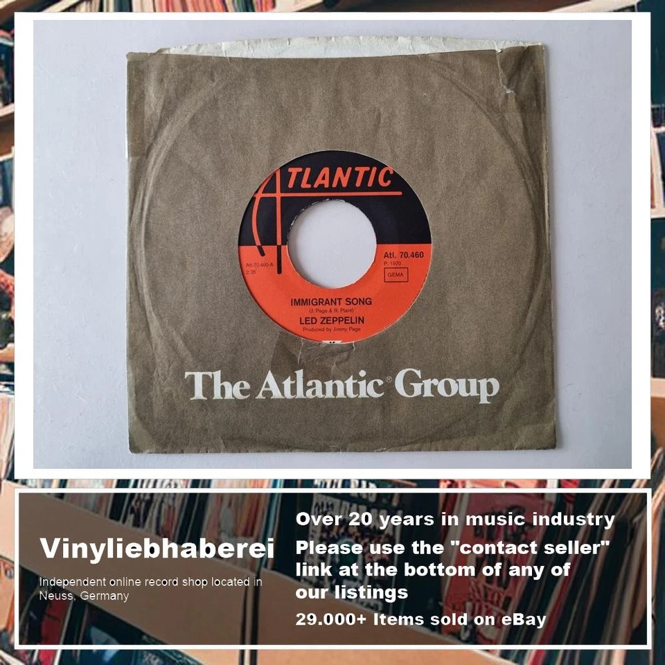 Led Zeppelin - Immigrant Song / Hey, Hey, What Can I Do 7'' Vinyl Germany - Image 4 of 4
