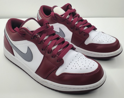 #ad Nike Air Jordan 1 Low Shoes Cement Gray Cherrywood Red 553558 615 Men#x27;s Size 8.5 $51.99