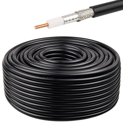 MOOKEERF KMR400 Coaxial Cable 100ft,50 ohm Low Loss 100FT, Black 
