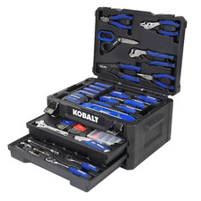 Kobalt 228 Pc Blue Home Tool Set Folding Carry Case DIY Repair Kit