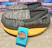 Rockdove Men's Memory Foam Wool Felt Moc Slippers Gray Size 11 Wide NEW