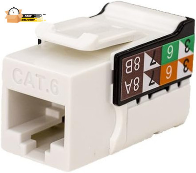 CAT6 RJ45 Keystone Jack, V-Max Series - White Color - (50 Pack)