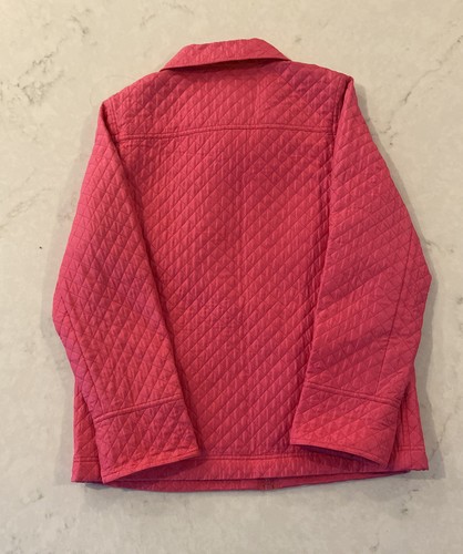 The Quacker Factory Women’s Loud Pink Silk Quilted Rhinestone Puffer Jacket Med. - Picture 14 of 14