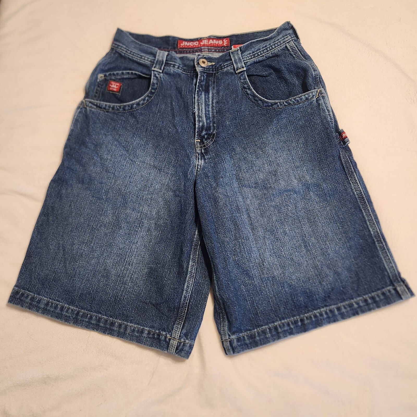 Vintage Y2K JNCO Carpenters Shorts Size 30 Denim Blue Baggy Skater