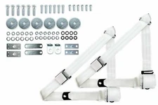 1964-75 Buick White Shoulder Belt Kit Aviation Buckles & Hardware