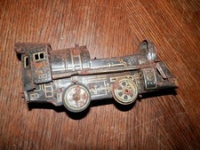 Vintage Tin Toy Locomotive Train, Missing Cover, 7 x 2 x 3 in.