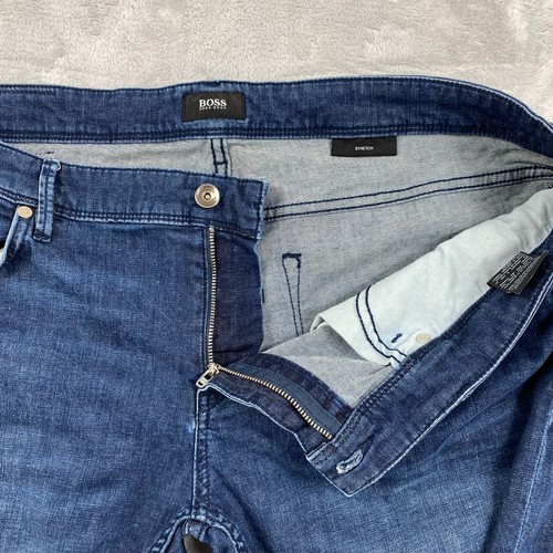 Hugo Boss Stretch Jeans Mens 38x30 Blue Charleston Slim Fit Premium Denim - Picture 8 of 13