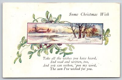 Holiday~Christmas Wish Country Scene~Auburn Post Card Mfg Co Indiana ...