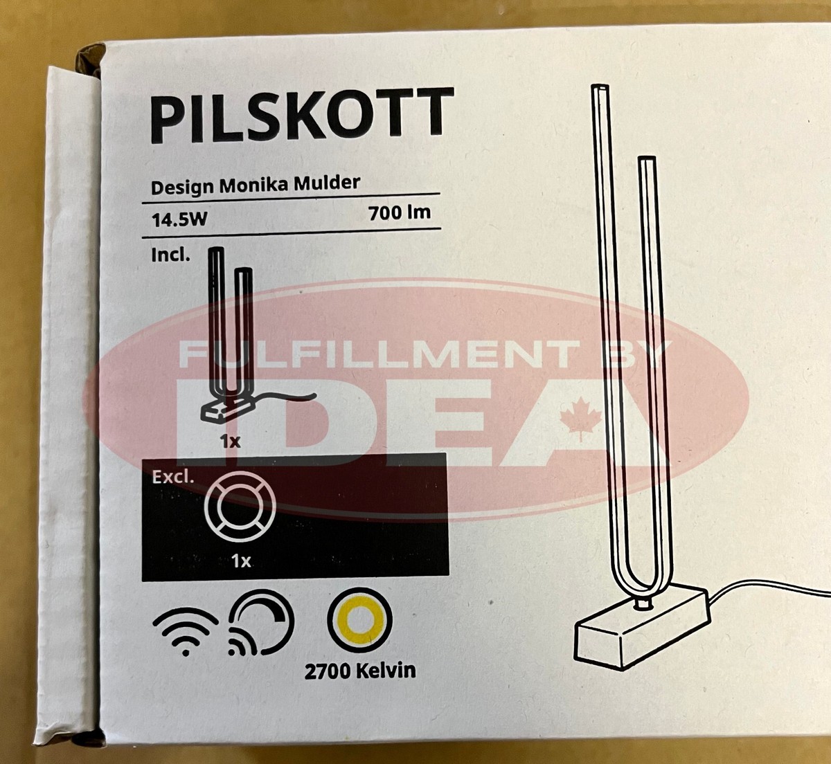 New IKEA PILSKOTT Black Led Floor Lamp 112 cm (44 