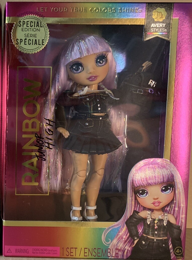 Rainbow Junior High Special Edition Avery Styles 9" Fashion Doll, Backpack NEW