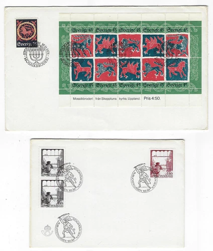 2 Old Original Sweden First Day Of Issue Covers  Very Rare