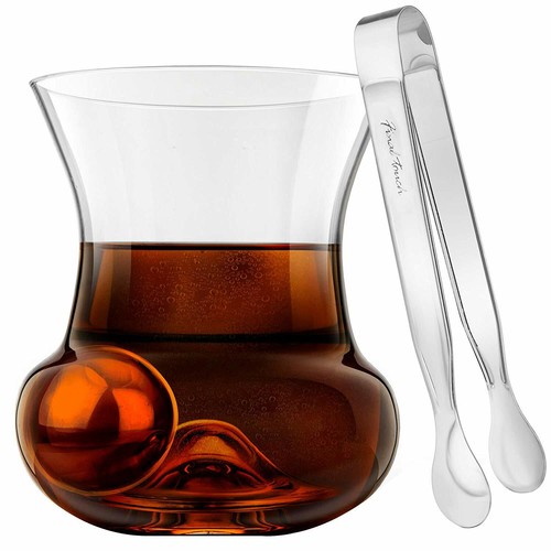 Final Touch Rum Roller Rum Glass Stainless Steel Ice Chilling Ball and