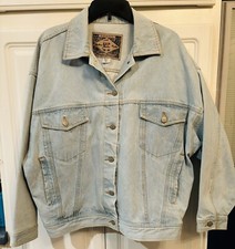 Express Vintage 80’s Denim Jacket Arc De Triumphe Tapestry Back, Xl