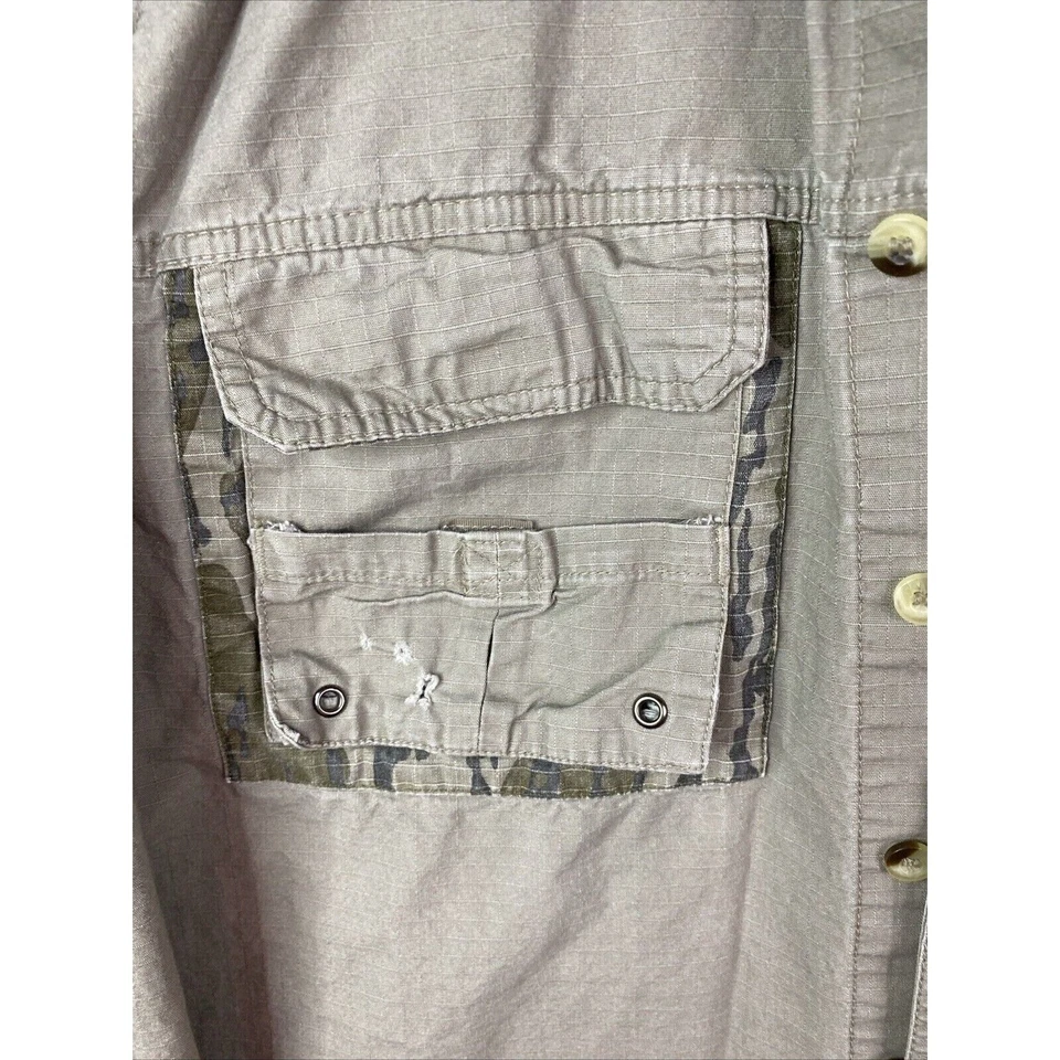 Gamehide Gamekeeper Khaki & Camo Long Sleeve Hunting Shooting Shirt Mens L Mesh - Image 3 of 4