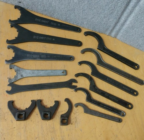 (14)SPANNER & Hook WRENCHES  MACHINIST Collet Lathe  SYIC Pioneer Nikken Asahi