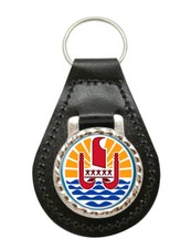 Franz&ouml;sischer Polynesien Leder Schl&uuml;sselanh&auml;nger