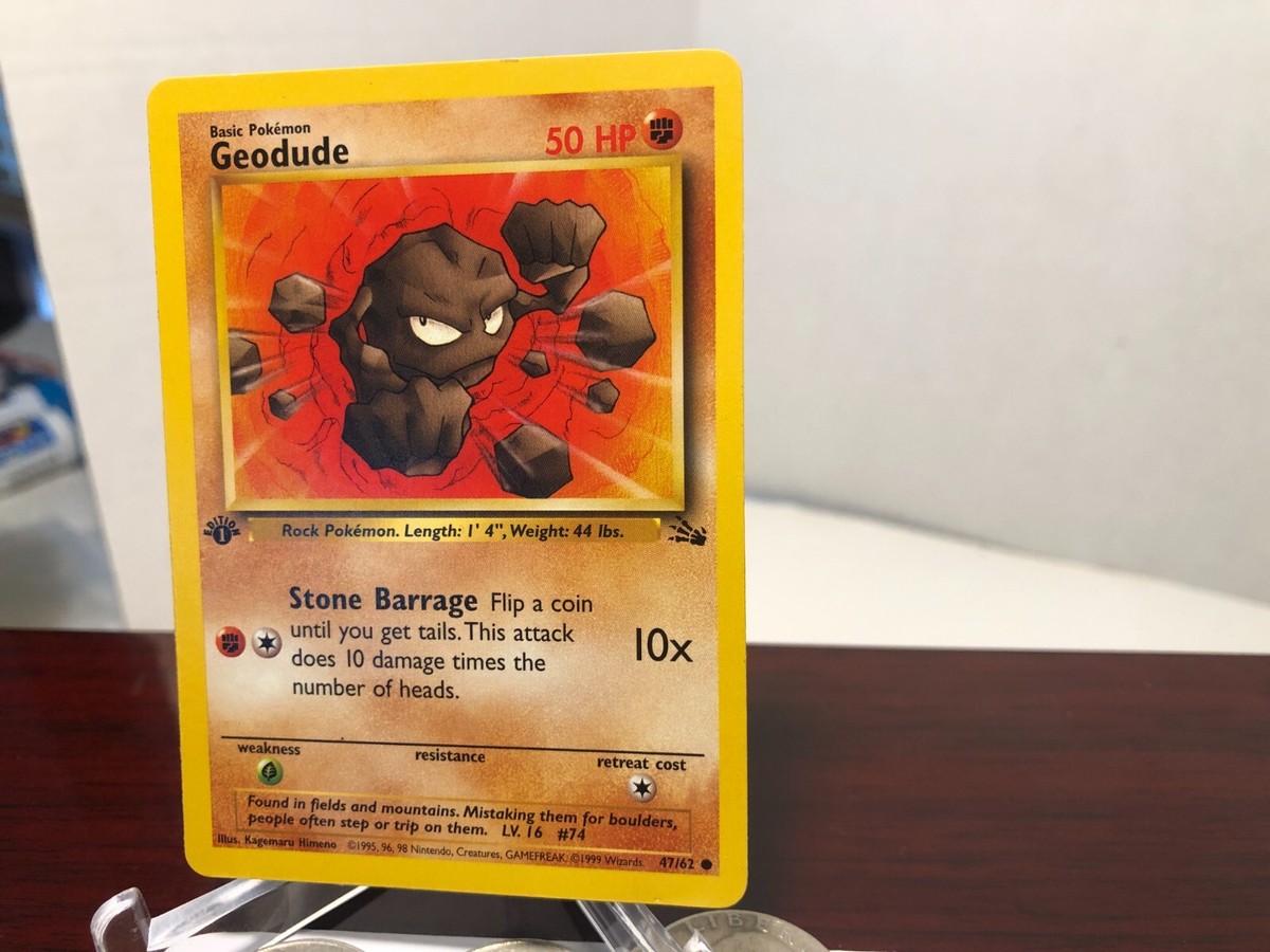 Geodude 1st Edition, Fossil, Common Pokemon Card: 47/62