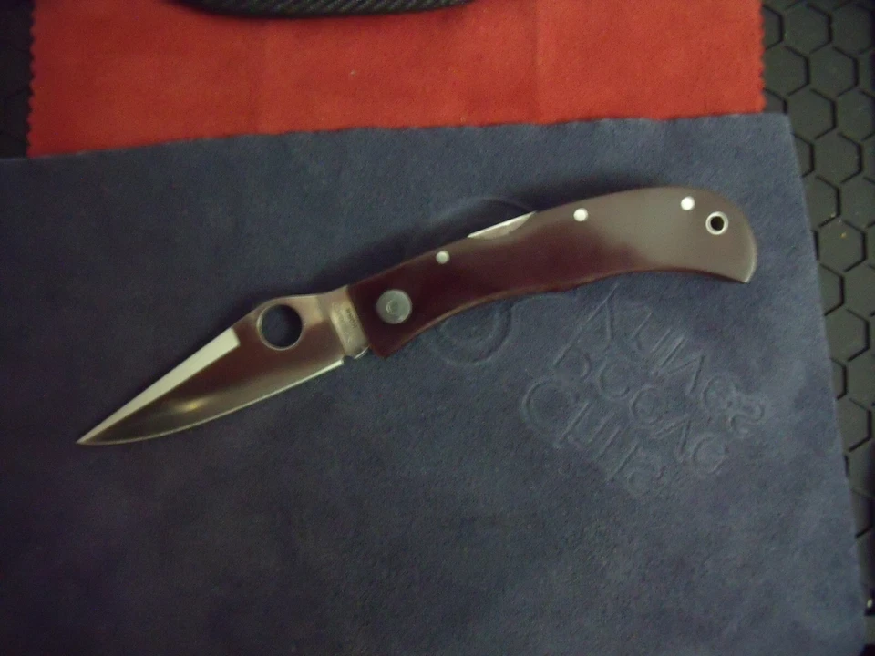 Spyderco Jess Horn tamaño completo granate micarta súper raro Foto 3 de 4