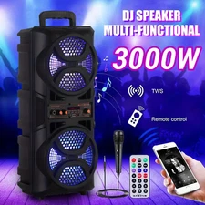 3000W Portable Bluetooth Party Speaker Sub Woofer Heavy Bass Sound System w/ Mic