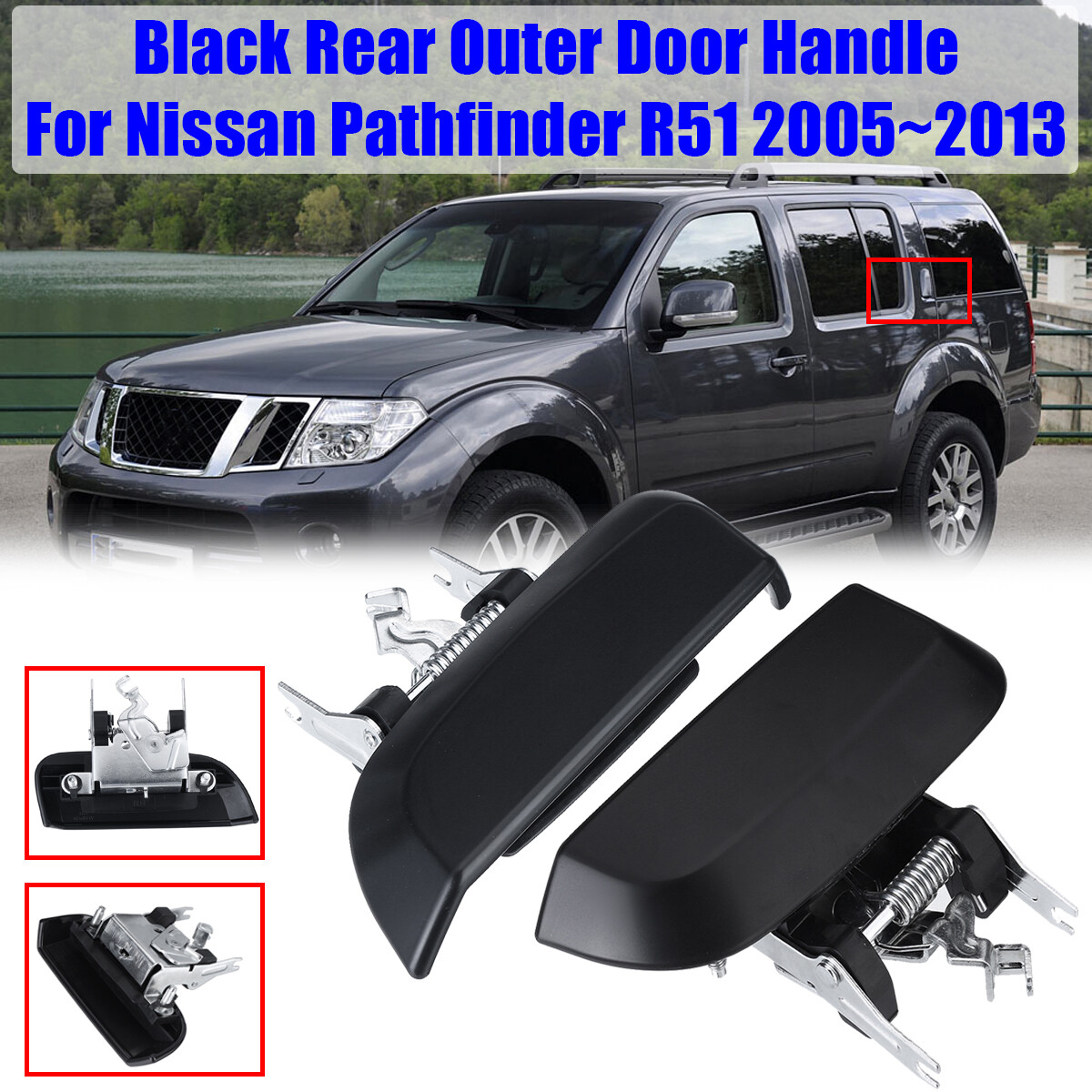 Poignée De Porte Extérieure Arrière Gauche Nissan Pathfinder R51 (2005-2013) – Qualité STARKIT Noire Ou à Peindre