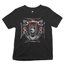 Made in the USA Biker Cross Youth T-shirt American Eagle Motorcycle Kids