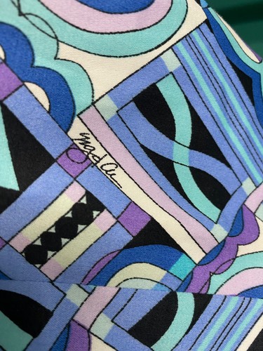 Vintage Sigrid Olsen Signature Print Blue Mod Pattern  Midi Dress Size 10 NWT - Picture 5 of 12