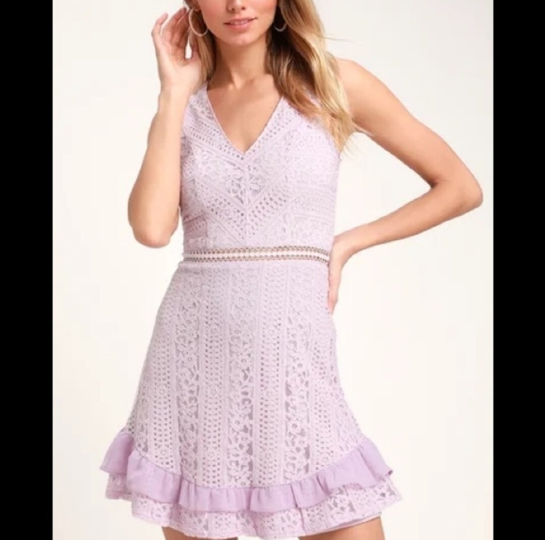 Lulus Lavender Lace Always Love You Dress Size Small