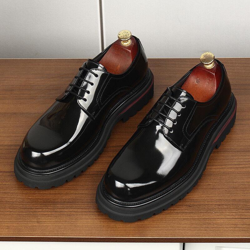 SAOLA Scarpe stringate da uomo stile britannico formali business pelle verniciata Oxford