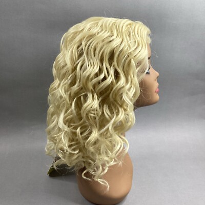 Hayden Long Wavy #613 Platinum Blonde Premium Synthetic Lace Part Wig