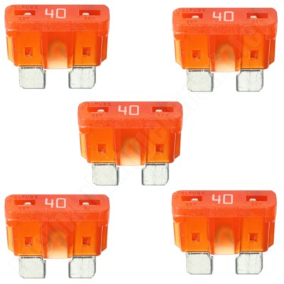5x Fahrzeugsicherungen Flachstecksicherungen ATO 40A orange 40 A Ampere (32V)