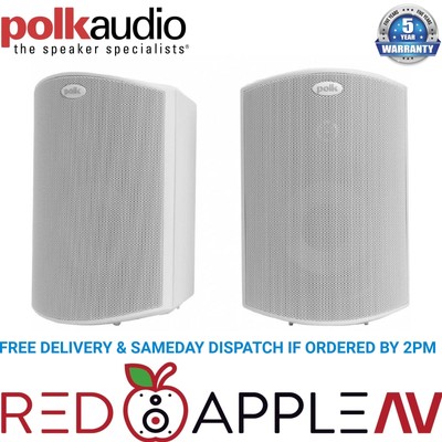 2 x (Paar) Polk Audio Atrium 5 weiß Allwetter-zertifizierte Außenlautsprecher