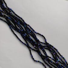 195pcs tiny 2mm Black AB Glass Bicone Beads Opaque DIY AUS Free Postage D02