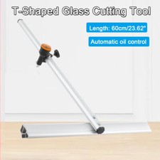 1x 60cm Oil Glass T-Cutter with Scale T Shaped Oil Feed Speed Glass Cutting Tool