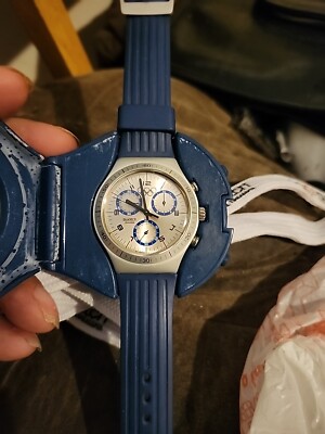 【未使用】SWATCH IRONY chrono（キズ・汚れあり） Swatch Run Time YCS1009 Pack Irony Chrono 39mm Aluminium Silicone