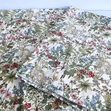 Vintage English Hedgerow Upholstery Fabric x 2 Remnants 116cm & 150cm x 1 Metre