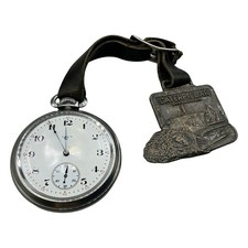 Antique Elgin Pocket Watch 1908 Keystone Case Parts Repair with Caterpillar Fob